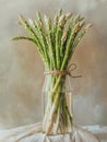 Still life with green and white asparagus Royalty Free Stock Photo