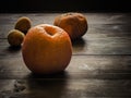 Still life with group of rotten fruits Royalty Free Stock Photo