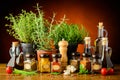 Still life with herbs and spices Royalty Free Stock Photo