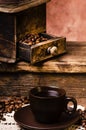 Still life, hot black coffee Royalty Free Stock Photo