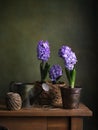 Still life with hyacinths