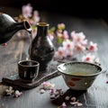 still life with Japanese drink sake 2 Royalty Free Stock Photo