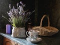 Still life with lavender in the Provencal style Royalty Free Stock Photo