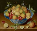 Still Life with Lemons, Oranges, and a Pomegranate by Jacob van Hulsdonck Royalty Free Stock Photo