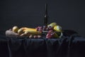 Still Life with fruits and wine Royalty Free Stock Photo