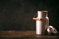 Still life with metal vintage milk can Royalty Free Stock Photo