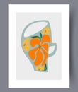 Still life mug floral asymmetry wall art print