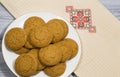 Still life with oatmeal cookies. Royalty Free Stock Photo