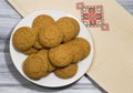 Still life with oatmeal cookies. Royalty Free Stock Photo