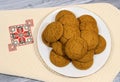 Still life with oatmeal cookies. Royalty Free Stock Photo