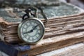 Old books and pocket watch Royalty Free Stock Photo