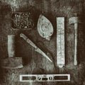 Still Life of Old-Fashioned tools Royalty Free Stock Photo