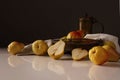 Still life with an old jug and pears Royalty Free Stock Photo