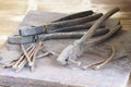 Still life of old rusty hand tools Royalty Free Stock Photo