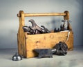 Still life - Old Wooden Tool Box Royalty Free Stock Photo