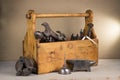 Still life - Old Wooden Tool Box Royalty Free Stock Photo