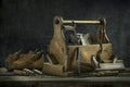 Still life - Old Wooden Tool Box Full of Tools Royalty Free Stock Photo