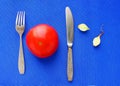 Still life one ripe red tomato Royalty Free Stock Photo