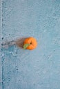 Still Life oranges composition in a blue stone background Royalty Free Stock Photo