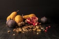 still life with organic autumnal fruits