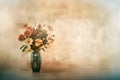 Still life painting of colourful flowers in a vase Royalty Free Stock Photo