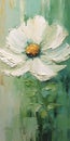 Graceful White Daisy Oil Painting With Impasto Texture Royalty Free Stock Photo