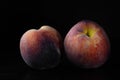 juicy Peaches on a black background Royalty Free Stock Photo