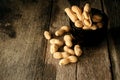 Still life peanut open shell to show seed.