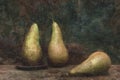 Still life pear- rusty metal background Royalty Free Stock Photo