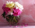Still life peonies flowers Royalty Free Stock Photo