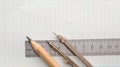 Still life photo of engineering graph paper with pencil Royalty Free Stock Photo