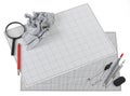 Still life photo of engineering graph paper Royalty Free Stock Photo