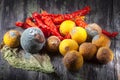 Still Life Photo of Moulded Decaying Fruits Royalty Free Stock Photo