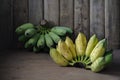 Still life photography with banana on wood table back ground, St Royalty Free Stock Photo