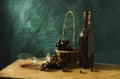 Still life Photography with Old red wine Royalty Free Stock Photo