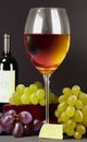 Still life picture with wine, cheese and grapes Royalty Free Stock Photo