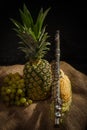 Still Life - Pineapple, Corn, Grapes and Flute Royalty Free Stock Photo