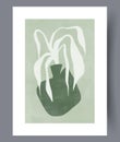 Still life plant asymmetry vase wall art print Royalty Free Stock Photo