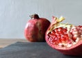 still life with pomegranate fruits (Punica granatum)