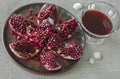 Still life with pomegranate and pomegranate juice