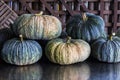 Still life pumpkins with wood background Royalty Free Stock Photo