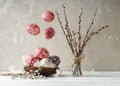 Still life with Pysanky, decorated Easter eggs