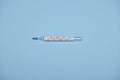 Still life with rectal, oral glass mercury thermometer for measuring body temperature, isolated on blue color background