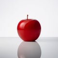 Still Life: Red Apple on Pristine White Surface