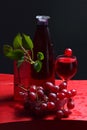 Still life of red grapes