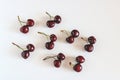 Still life of red sweet cherries on a white background. Royalty Free Stock Photo