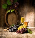 Still life with red and white wine Royalty Free Stock Photo