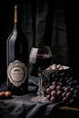 Still life with red wine and grape Royalty Free Stock Photo