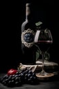 Still life with red wine and grape Royalty Free Stock Photo