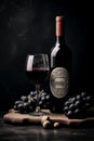 Still life with red wine and grape Royalty Free Stock Photo
